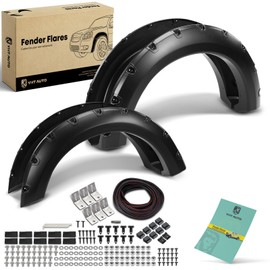 YHTAUTO Pocket Style Fender Flares w/Hardware Kit Fit 2004-2008 Ford F-150(Not Fit Heritage Models), 2006-2008 Lincoln Mark LT, Styleside Bed, Paintable Wheel Flare Cover Protector