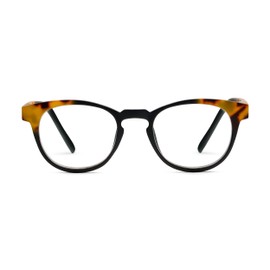 Peepers by PeeperSpecs Men's Chester Round Reading Glasses, Black, 1.25