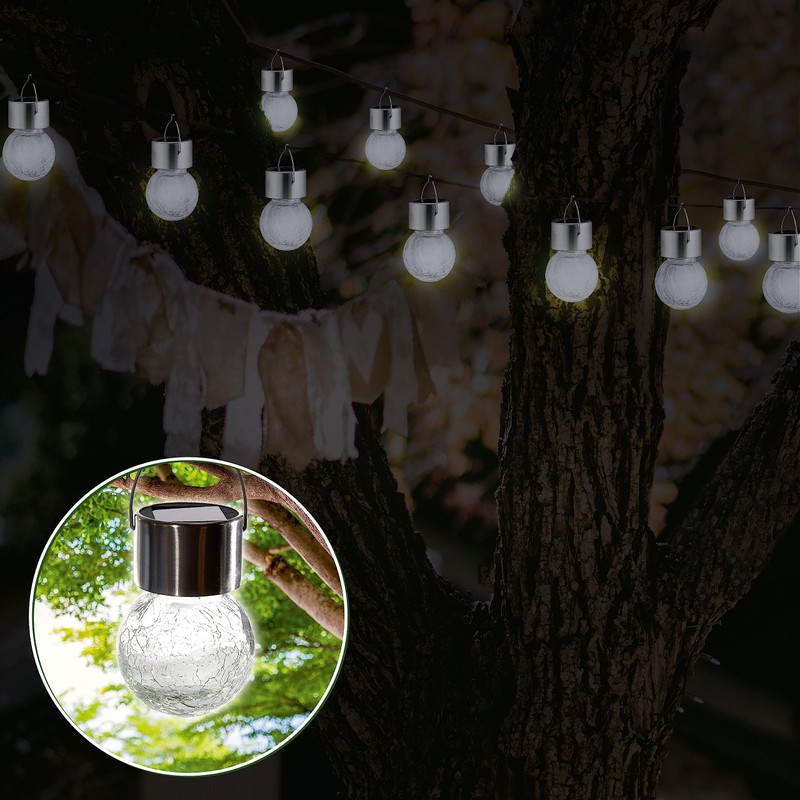 Cepewa Solar Lights Crackle 6 x 11 cm Set of