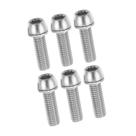 VekAuto 6 Pcs Bicycle Stem Screws for MTB Bike Bicycle Stem Durable M6x20mm Socket Head Cap Bolts Screws Nuts Steel Silver Tone Auto Accessories