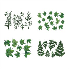 SanerLian Green Fern Temporary Tattoo Sticker Waterproof Plant Leaf Sunflowers Adult Men Women Vintage 15X11cm Set of 4 (SF254)