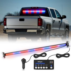 Nilight 144LED Traffic Advisor Strobe Light Bar with Controller Red Blue Emergency Warning Lights Hazard Interior Front/Rear Windshield Flashing for Cars Plow Trucks Construction Vehicles