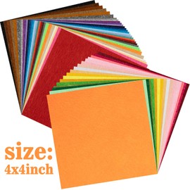 Sukh 100PCS Colored Felt Sheets - 4 x 4inches & 1mm Thick Non-Woven Fabric for DIY Craft Fabric, Cutting, Sewing, Shaping Suitable for Kindergarten Toys, Home Decoration