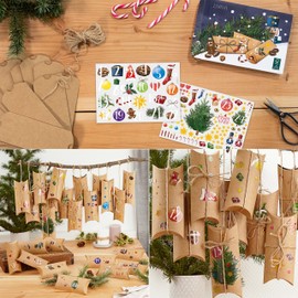 Advent Calendar for Filling: Beautiful DIY Advent Calendar for Filling Yourself with Boxes, Stickers and Jute String - 2023 Advent Calendar for Crafts - DIY Advent Calendar Fill Yourself LIVAIA