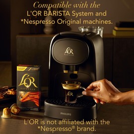 L'OR Espresso Capsules, 10 Count Profondo Lungo, Single-Serve Aluminum Coffee Capsules Compatible with the L'OR BARISTA System & *Nespresso Original Machines, 10 Count (Pack of 1)