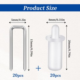 40 Pieces Plantation Shutter Repair Tool Set 20 Pcs Louvers Staples and 20Pcs Spring Loaded Shutter Pins Replacement Shutter Repair Kit for Shutters