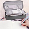 WEMATE Pencil Case, 5 Compartments, Large Capacity, gray