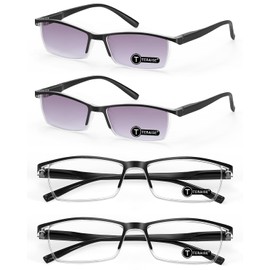TERAISE 4 pairs Anti-blue Light AntiUV Reading Glasses with Spring Hinge Fashion (+000, Black)