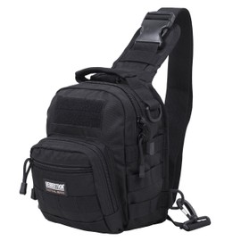 Seibertron Tactical Outlaw Sling Pack with Shoulder Sling for Everyday Carry Molle Multifunctional Day Bag for Carrying Concealed Weapon Black