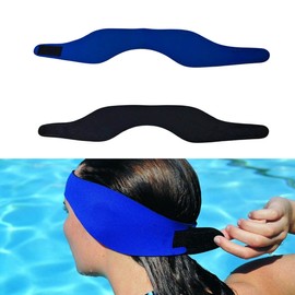 2 x Swimming Ear Headband, Adult Ear Protection Headband, Adjustable Ear Band, Swimming Headband with High Elasticity and Velcro Fastening, Neoprene Adjustable Hair Band