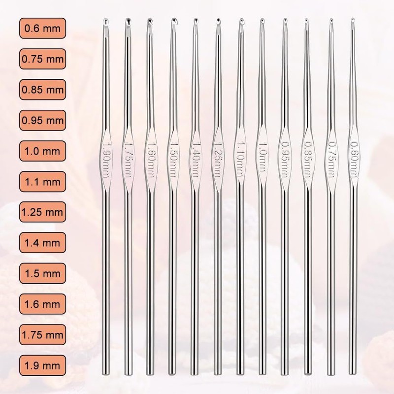 MACHSWON 2mm Stainless Steel Hooks Knitting Needles for DIY Craft