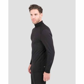 Terramar Men's Standard Thermolator Turtleneck Top, Black, Large