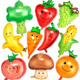 Vegetable Balloons Decoration, 10 Styles Fruit and Veggie Foil Balloon for Wedding Baby Shower Party Supplies
