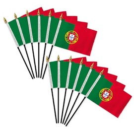 Portugal 4x6in Stick Flag - 1 dozen pack