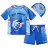 AIWUHE Boys Two Piece Rash Guard Swimsuits Toddler Short Sleeve