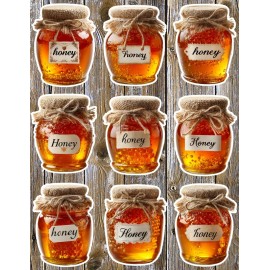 Handmade Honey Jar Die Cut Vinyl Stickers Set Scrapbooking Laptop Water Bottle