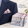 6-Piece Men's Plaid and Striped Handkerchief Set – Classic Polyester-Cotton