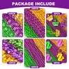 Becfupo 150 Pcs Metallic Mardi Gras Beaded Necklaces Bulk, Purple,