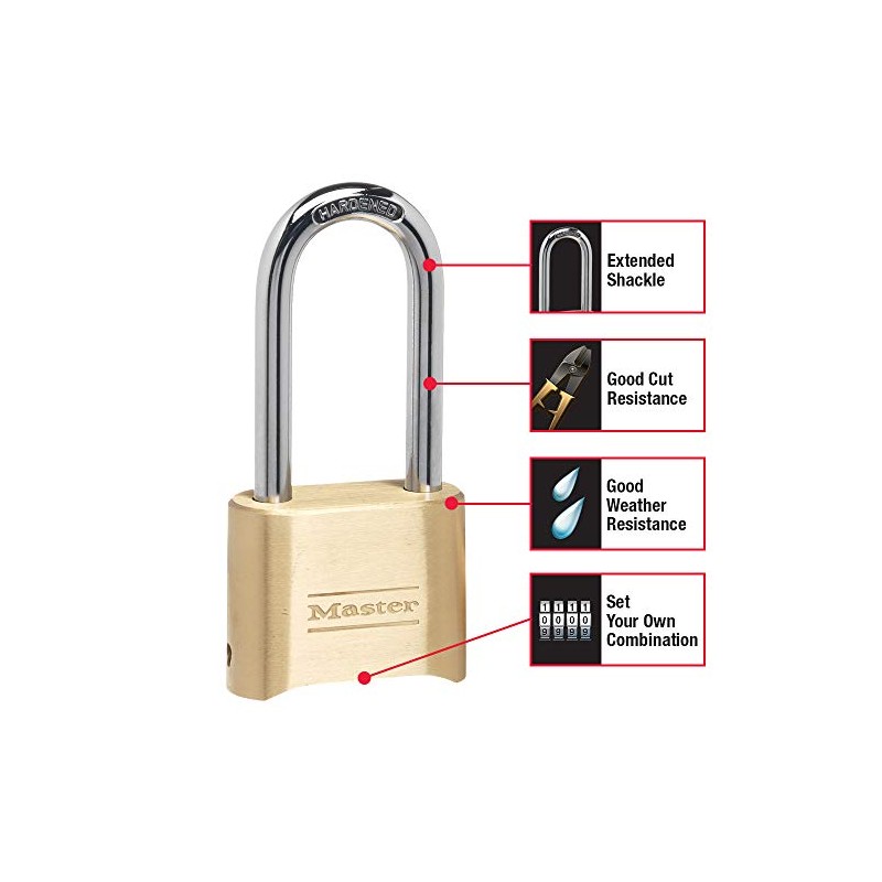 Master Lock 175DLH Candado de Combinación de Cuerpo Sólido de