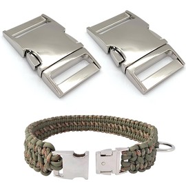 DHER Metal Snap Clasp Metal Buckle, Replacement Bag Buckle, Belt Buckle Clasp, for Paracord Bracelet, Dog Collar, Backpack, Silvery, 25 mm