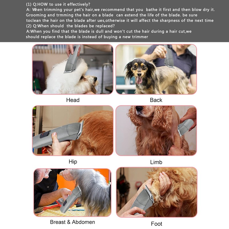 Dog Grooming Clipper Replacement Blades Compatible with Andis Pet Clipper/Oster