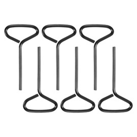 PATIKIL 1/8" Standard Hex Dogging Key, 6 Pack Solid Steel Wrench Door Key with T-Shaped Full Loop for Crash Bar, Push Bar Emergency Exit Devices, Black