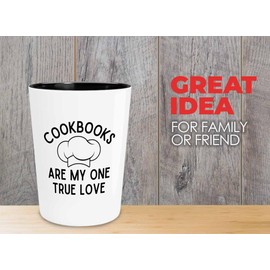 Flairy Land Cooking Shot Glass 1.5oz - Cookbooks Are My Love - Culinary Student Cooking Lover Gift Chef Mom Hobby Baking Cuisine