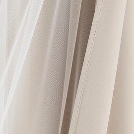 Bujasso Beige 90% Blackout Curtains with Sheer Overlay Mix and Match Double Layer Thermal Insulated Window Panels 84 inch for Living Room Bedroom Beige Drapes with Tiebacks Grommet Top 37" Wx84 Lx2