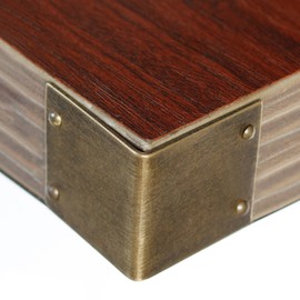 Tighall Antique Bronze Corner Brackets Brass Brace 2.36"x1.57"x0.04" Box Right Angle Edge Cover Pack of 4 for Wooden Toolbox,Cabinet,Chest
