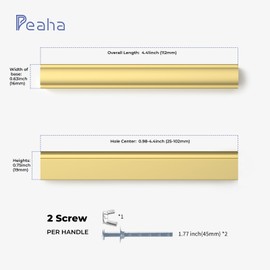 Peaha 25 Pack Adjustable Cabinet Drawer Pulls 1" to 4" (25-102mm) Adjustable Hole Distance for Cabinet, Brushed Brass Cabinet Hardware Handles