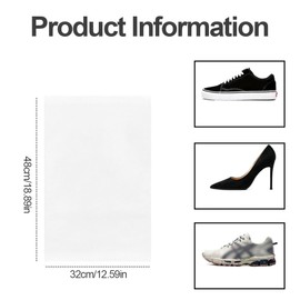 XPEX Pack of 30 32 x 48 cm Shoe Bags Travel Shoe Bag Dustproof Shoe Bags with Drawstring for Men and Women Travel Shoe Bags Made of Non-Woven Fabric for Storage - White, 20, Neck pouch