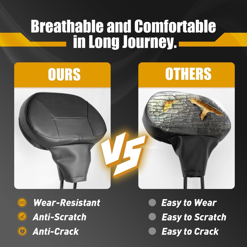 Hutexico Detachable Touring Rider Backrest, Adjustable Comfortable Driver Backrest Quick
