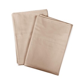 Peru Pima - 415 Thread Count - 100% Peruvian Pima Cotton - Percale - Set of 2 Pillow Cases - Standard, Latte