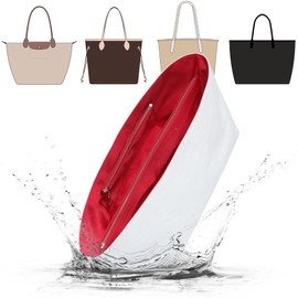 LV Neverfull PM Organizer Insert - Ultra Lightweight Bag Organizer with Zipper (Medium, White-Red) for Coach City 30 and More