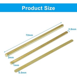 Guitar Brass Nut Shims Heightening Gasket Three Thicknesses of 0.5mm, 1.0mm and 2.0mm Luthier Tool Electric Guitar Replacement Parts(Set of 3 72x2.8mm)