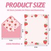 Whaline 60 Strawberry Stationery Paper Set Red Pink Strawberry Flower
