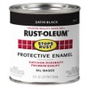 Rust-Oleum 7777502-2PK Stops Rust Brush On Paint, Quart (2 Pack), Satin Black
