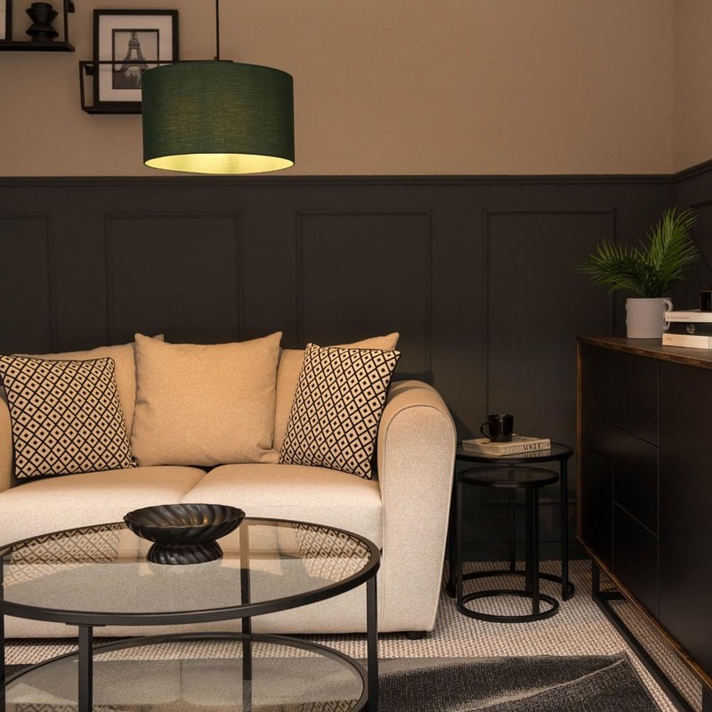 MiniSun | Medium Modern Forest Green Drum Light Shade |