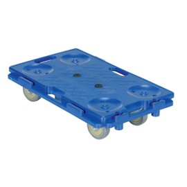 Vestil PCS-1626 Plastic Interlocking Dolly with Polypropylene Caster, 250 lbs Capacity, 16” Width x 26” Length x 6-1/2” Height , Deck Height
