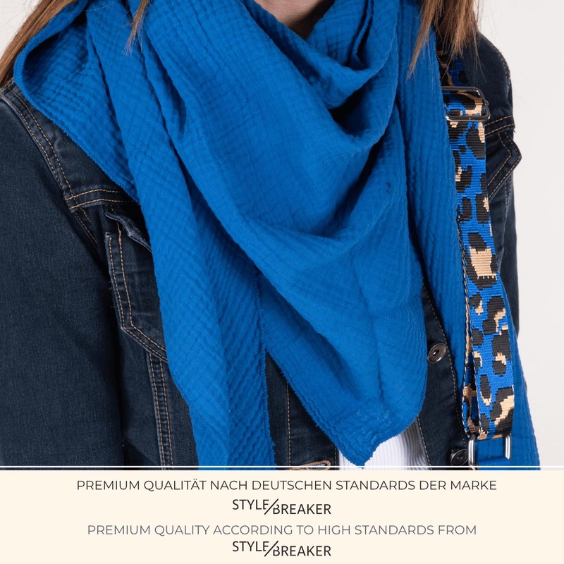 styleBREAKER Women's Muslin Triangular Scarf Made of 100% Cotton, Soft