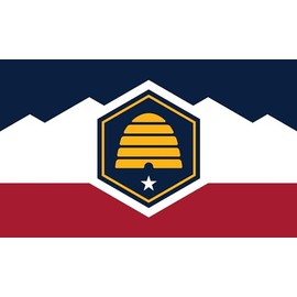 3x5 Foot (90x150 cm) State Polyester Indoor/Outdoor Flag; Vivid Color and Fade Proof - Canvas Header and Double Stitched (Utah)