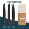 KLINGENHELD Professional Tweezers Set with ComfortGrip Tips and Non-Slip Handle
