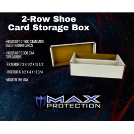 (6) Shoe 2 Row Storage Boxes (1600 Ct.) - Cardboard Storage Box - Baseball, Football, Basketball, Hockey, Sportscards, Gaming & Trading Cards Collecting Supplies by MAX PRO