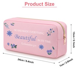Heigebi Christian Makeup Bag Christian Gift for Women Faith Oxford Cloth Bible Verse Cosmetic Bag for Friend Mom Daughter Sister Boss Mothers Day Christmas Easter Prayer Scripture Travel Pouch