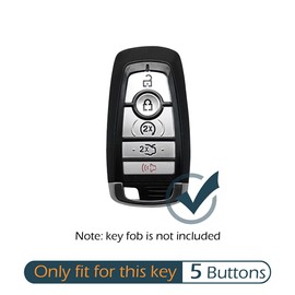 GFDesign 2 Pcs Silicone 5 Buttons Key Fob Cover Remote Case Keyless Rubber Protector Holder Compatible with 2019 2018 2017 Ford Fusion Edge Expedition Explorer Mustang