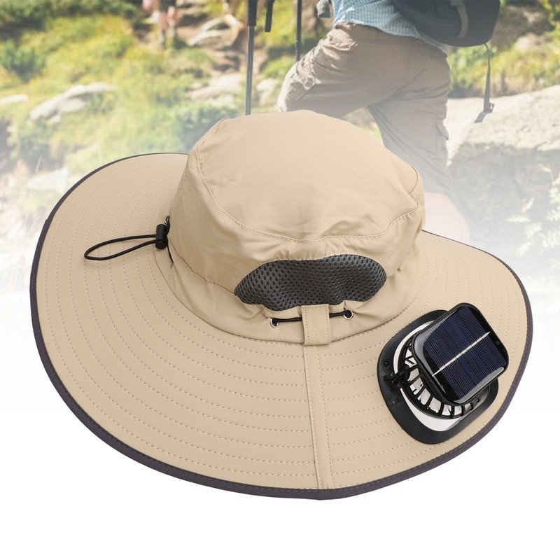 Detachable Sun Fan Hat 3 Speeds Adjustable UPF50 Breathable Wide