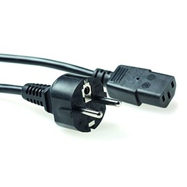 ACT IEC Cable 1.5 m, C13 Cable, PC Power Cable, CEE 7/7 Earthing Contact to C13 3 Pin - AK5014 Black