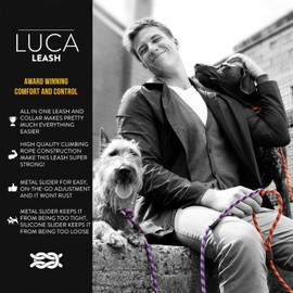 EzyDog Luca Slip Lead Dog Leash – Dual Function Premium Heavy Duty Rope Leash for Dogs That Pull – Slip & Gentle Lead Head Halter, for Medium and Large Dogs (5.5ft x .33”, Purple)