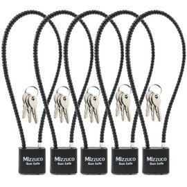 Cable Gun Locks with Keys Simple Operation Keyed Alike 15" Compatible with Pistols, Handguns, Rifles, and Shotguns, Home and Storage for Firearm Locking and Safety (5PCS)