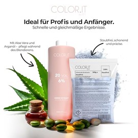 COLOR.IT by BM Blondier-Set 1000ml Creme-Entwickler und 500g Blondierpulver (12%, 1er Pack)
